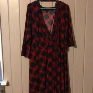 Torrid size 4 flannel print wrap dress